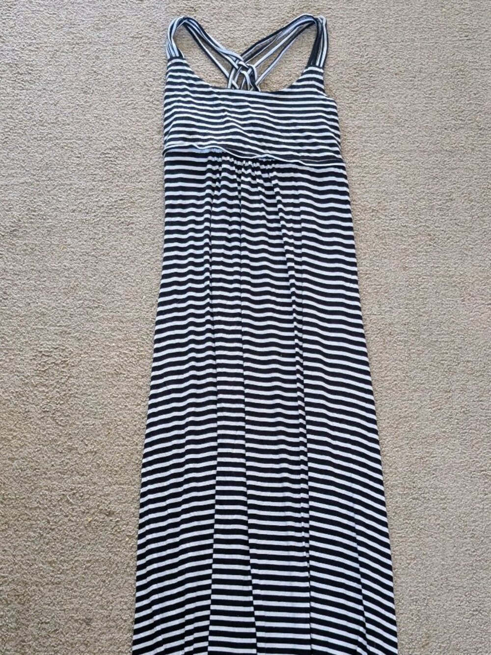 Black and Black white Stripped Maxi Dress